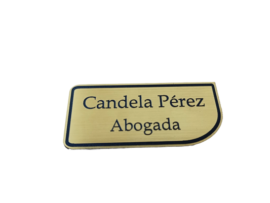 Placa identificativa un canto redondo para ropa con imán