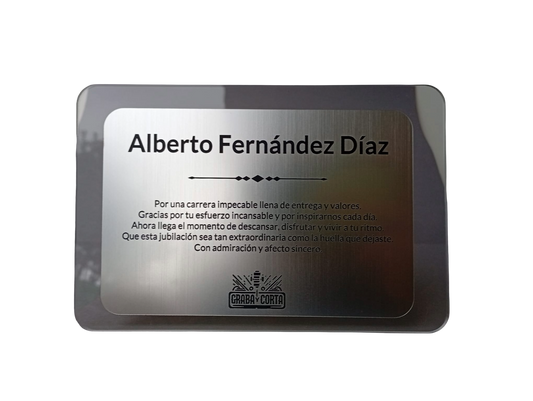 Placa conmemorativa recuerdo