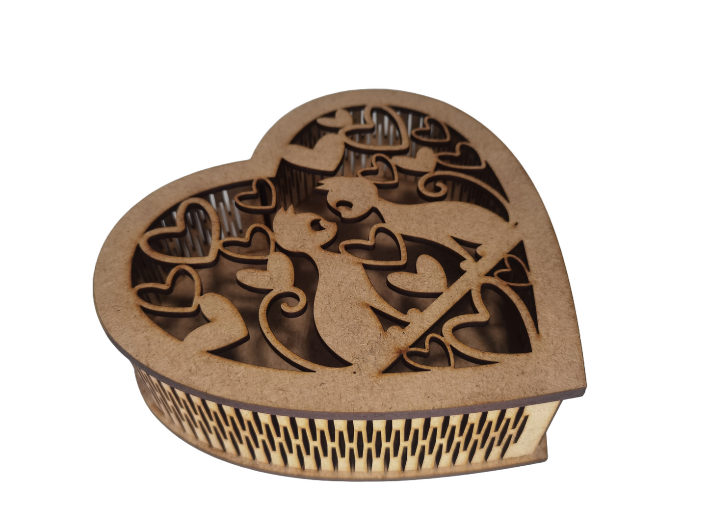 Caja corazón gatos
