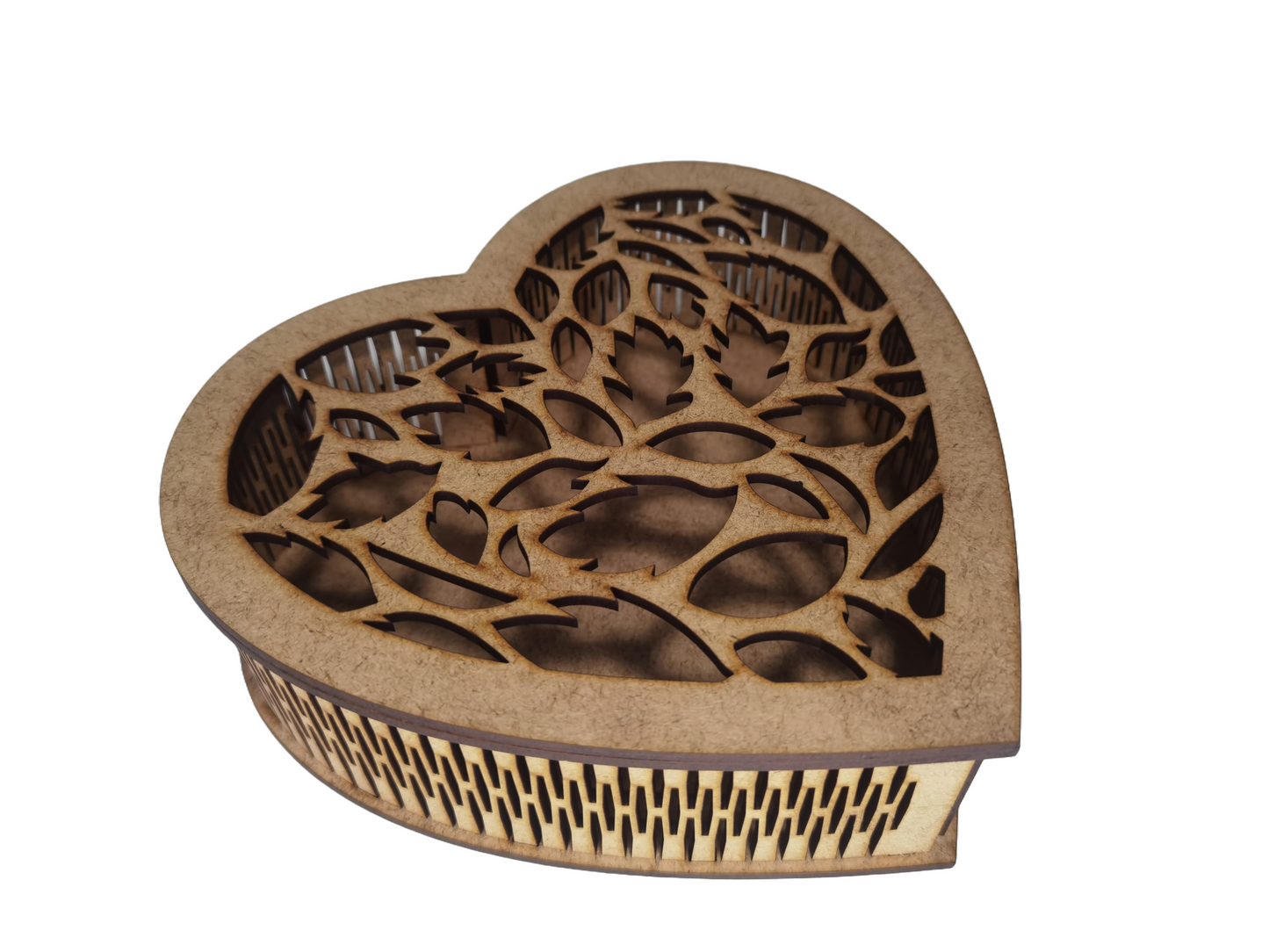 Caja corazón pétalos
