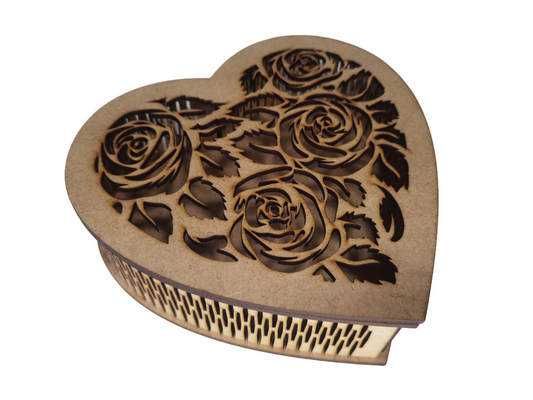 Caja corazón rosas