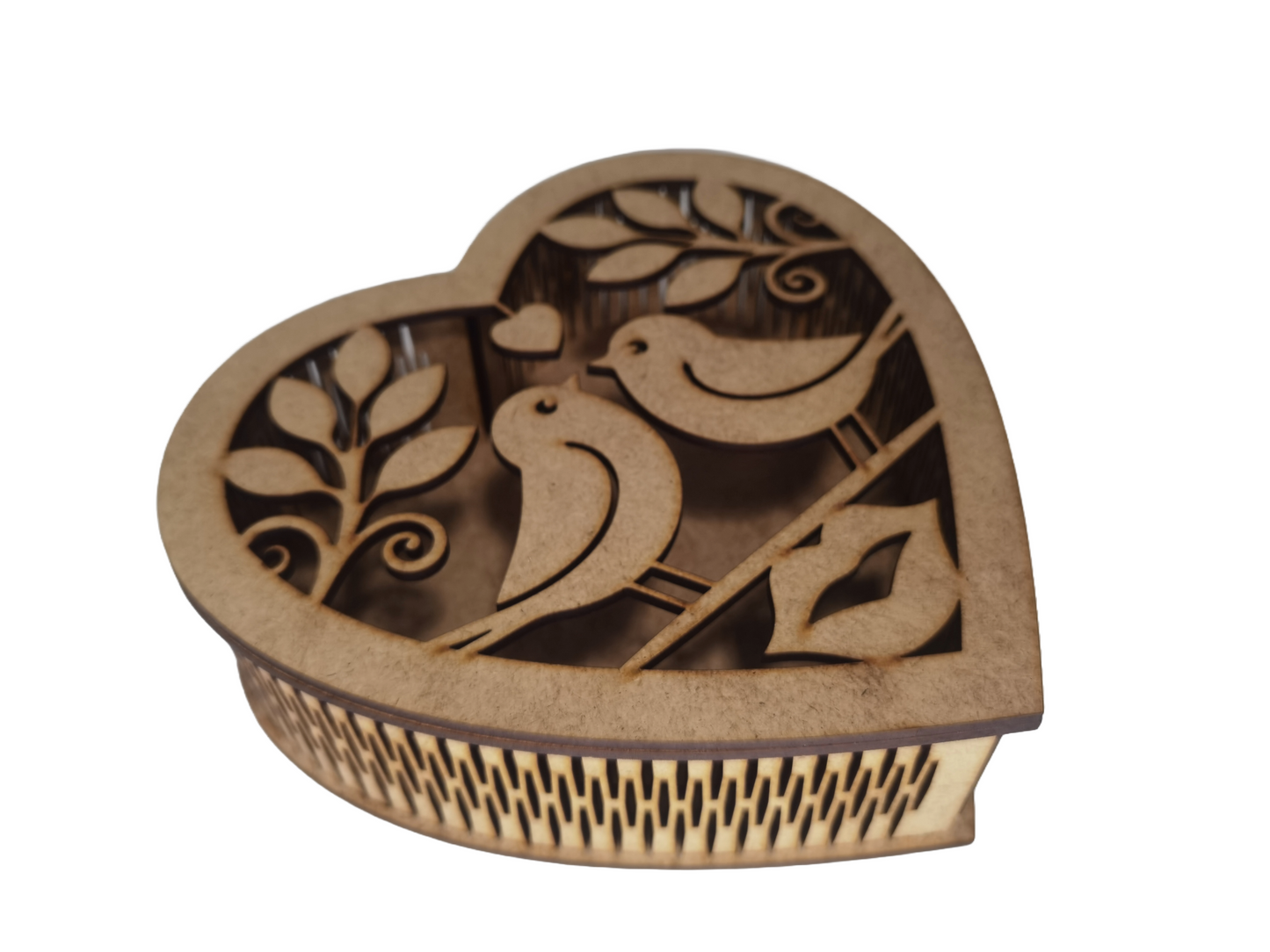 Caja corazón pájaros