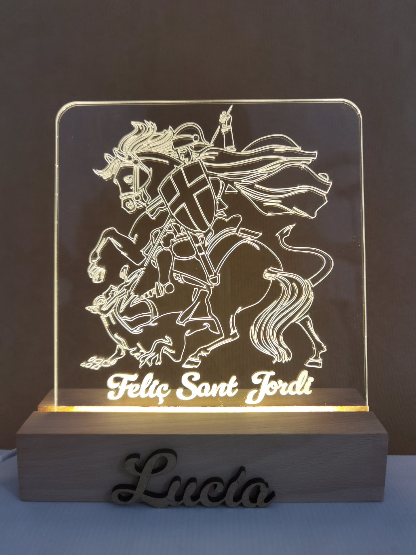 Lámpara LED La lucha de Sant Jordi
