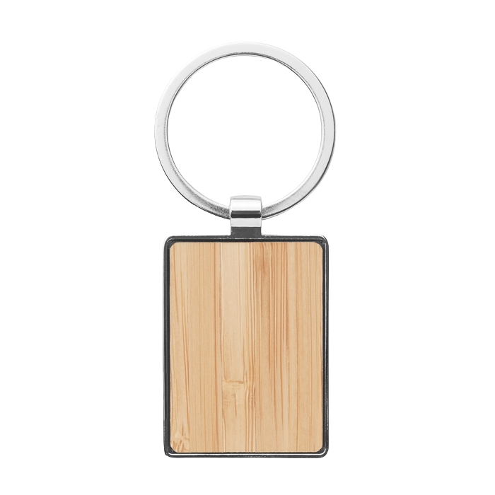 Llavero rectangular zinc-bambú