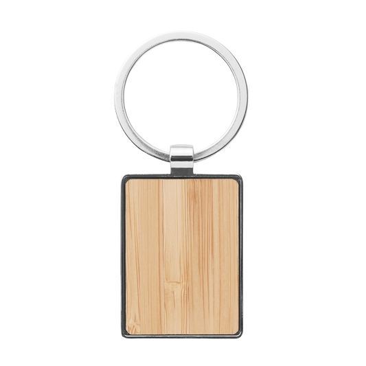 Llavero rectangular zinc-bambú