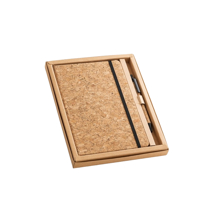 Libreta corcho ecologico con boligrafo