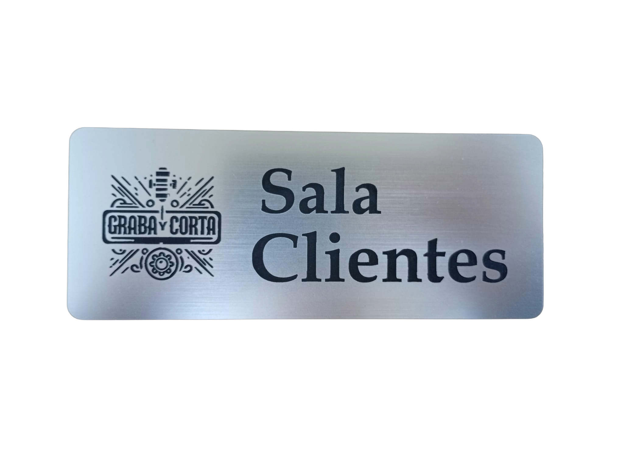 Placa identificativa sala-puerta