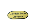 Placa identificativa ovalada para ropa con imán