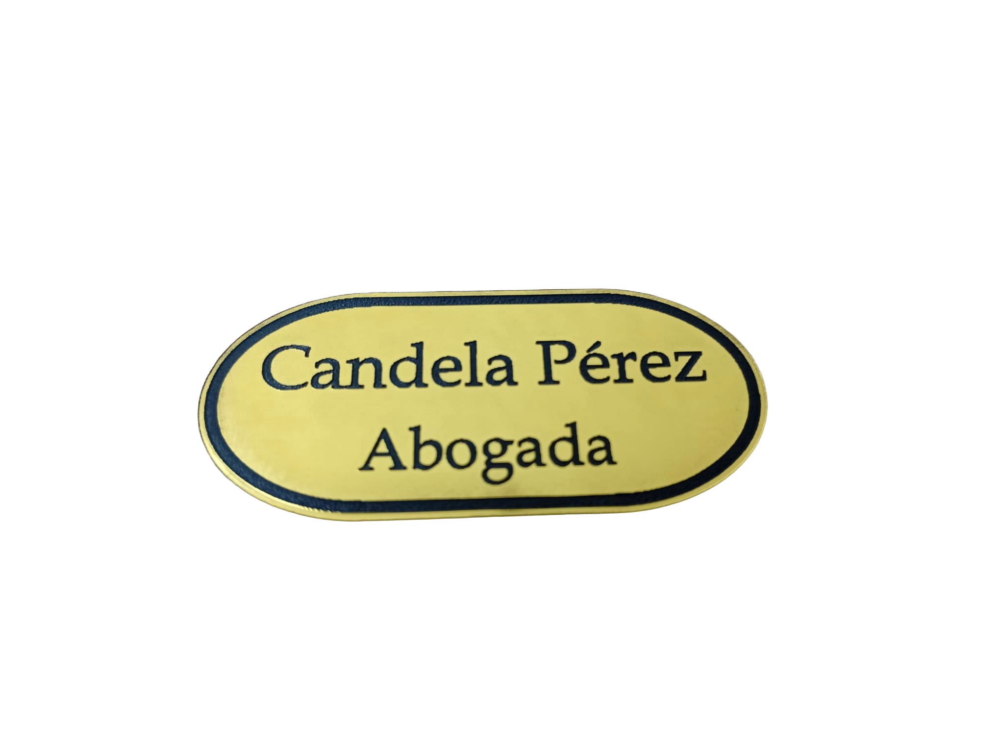 Placa identificativa ovalada para ropa con imán