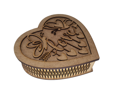 Caja corazón mariposas