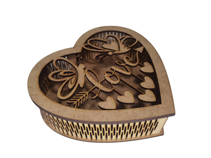 Caja corazón mariposas