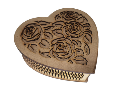 Caja corazón rosas
