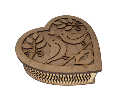 Caja corazón pájaros
