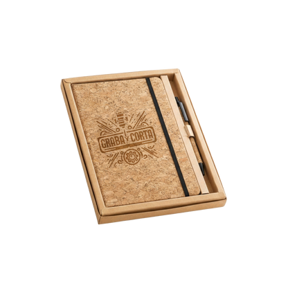 Libreta corcho ecologico con boligrafo