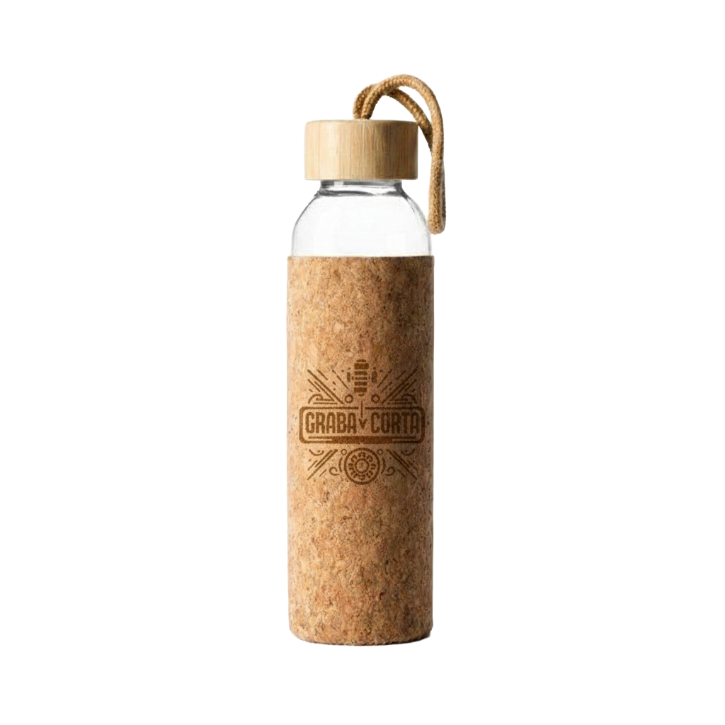 Botella cristal-bambú