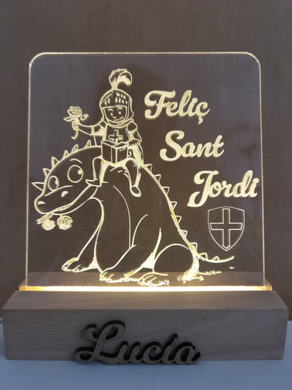 Lampara LED Sant Jordi amigo del dragón