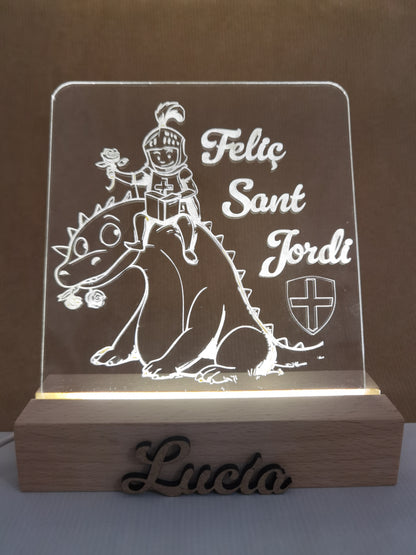 Lampara LED Sant Jordi amigo del dragón