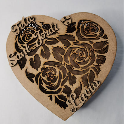 Caja Corazón Rosas Sant Jordi