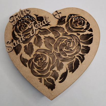 Caja Corazón Rosas Sant Jordi