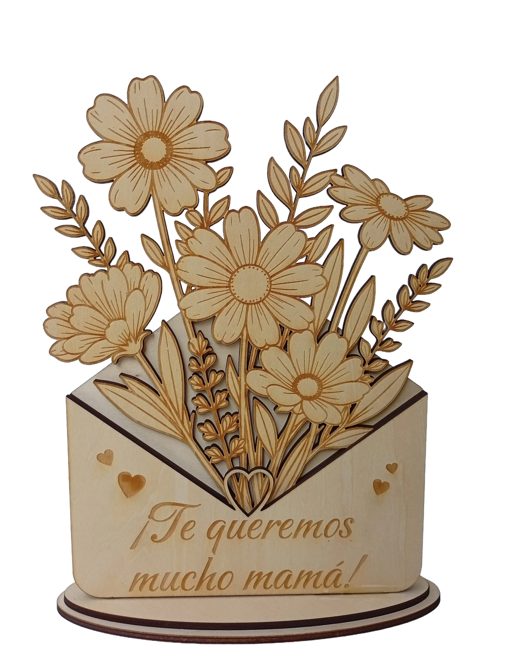 Ramo Flores en sobre de Madera Personalizado - Bouquet Eterno