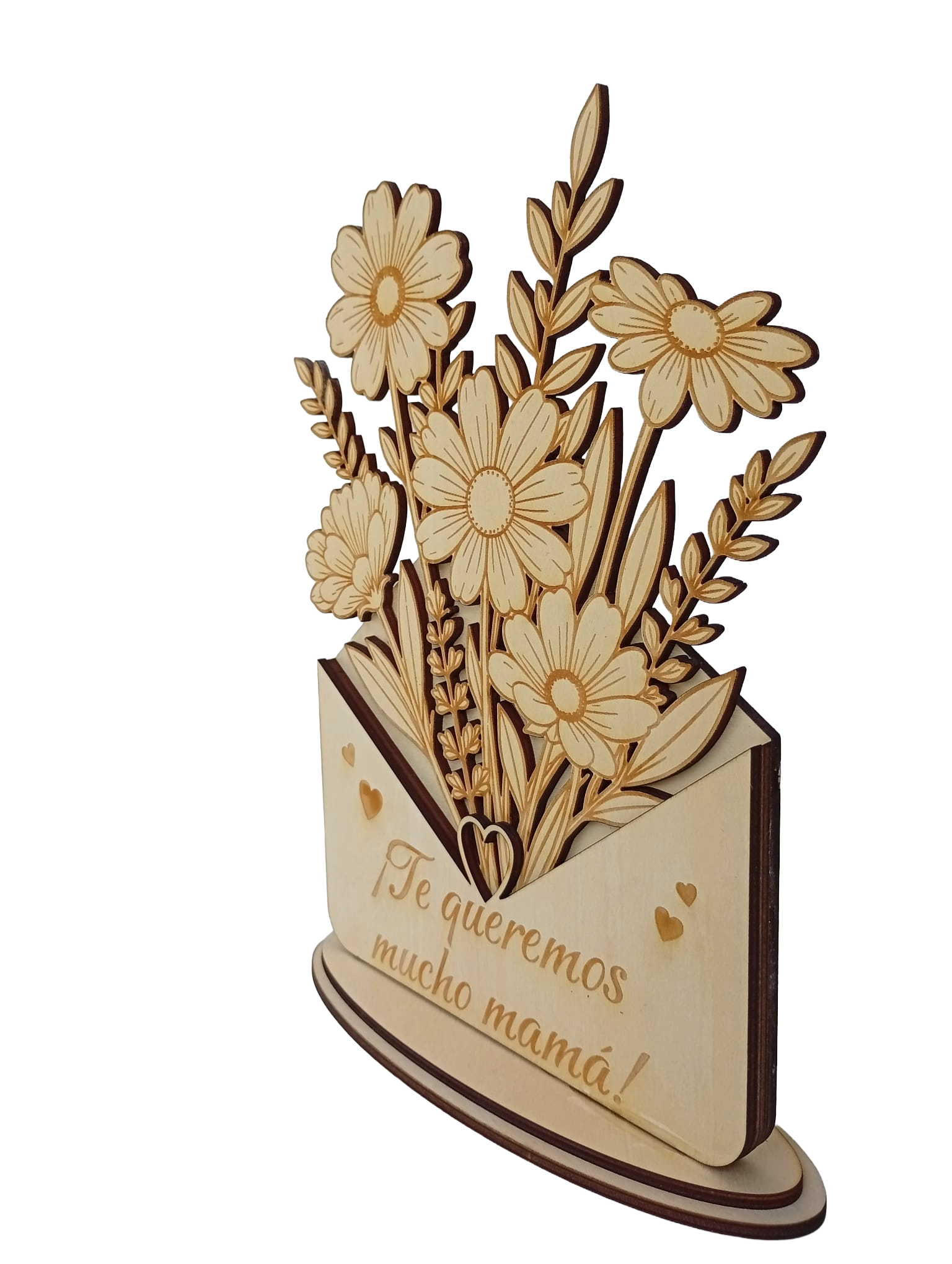Ramo Flores en sobre de Madera Personalizado - Bouquet Eterno